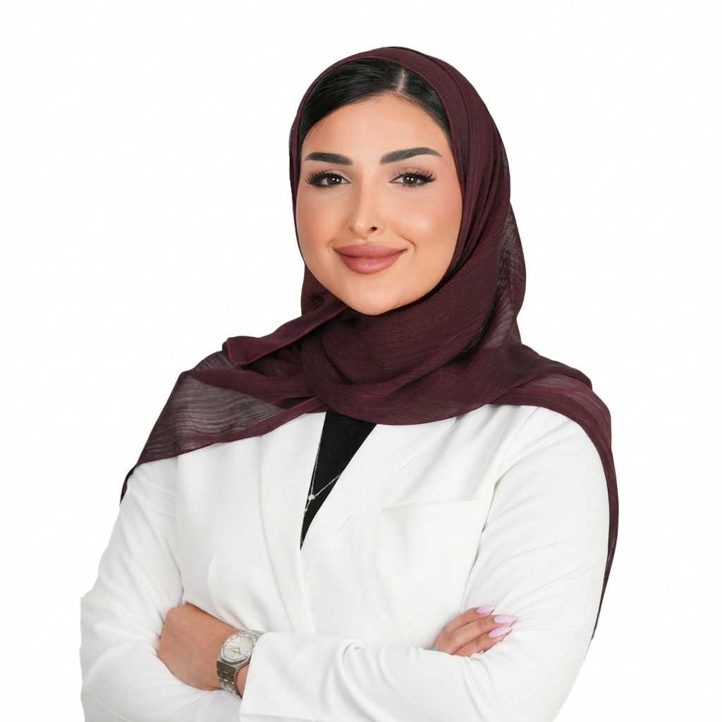 Portrait of Dr. Areej Albisher, consultant dermatologist
